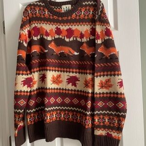 Kiel James Patrick The Fox and Foliage Sweater Size XXL